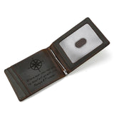 Slim Crazy Horse Leather Money Clip Wallet