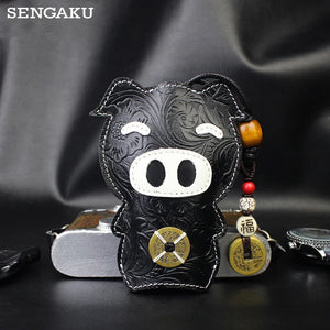 Leather Men's Key Bag Smart Key Holder Housekeeper Key Case