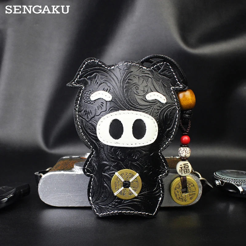 Leather Men's Key Bag Smart Key Holder Housekeeper Key Case