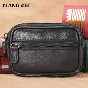 Men's Mini Belt Bag Cowhide Waist Fanny Pack