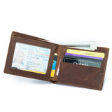 Solid Leather Men's Wallet Large Capacity Short Money Bag
