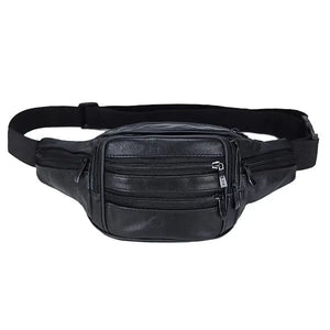 Leather Mens Fanny Pack Waist Bags Holographic Waist Purse Banana Bag