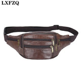 Leather Mens Fanny Pack Waist Bags Holographic Waist Purse Banana Bag