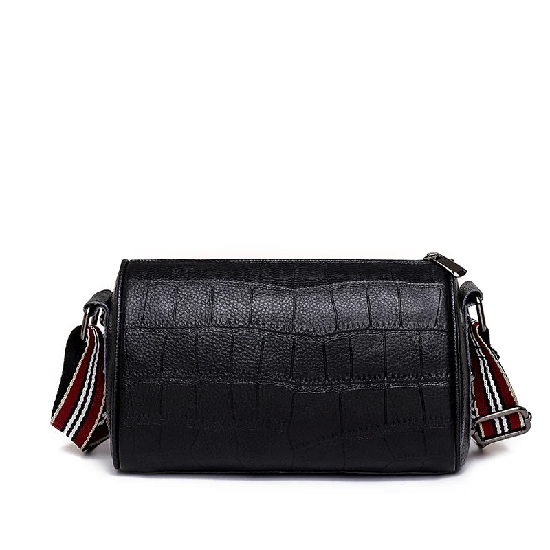 Crocodile Pattern Leather Messenger Bag for Women