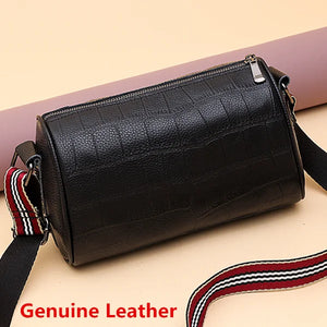 Crocodile Pattern Leather Messenger Bag for Women