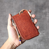 Vintage Lady Wallet Multi-function Document Bag Top Layer Cow Leather