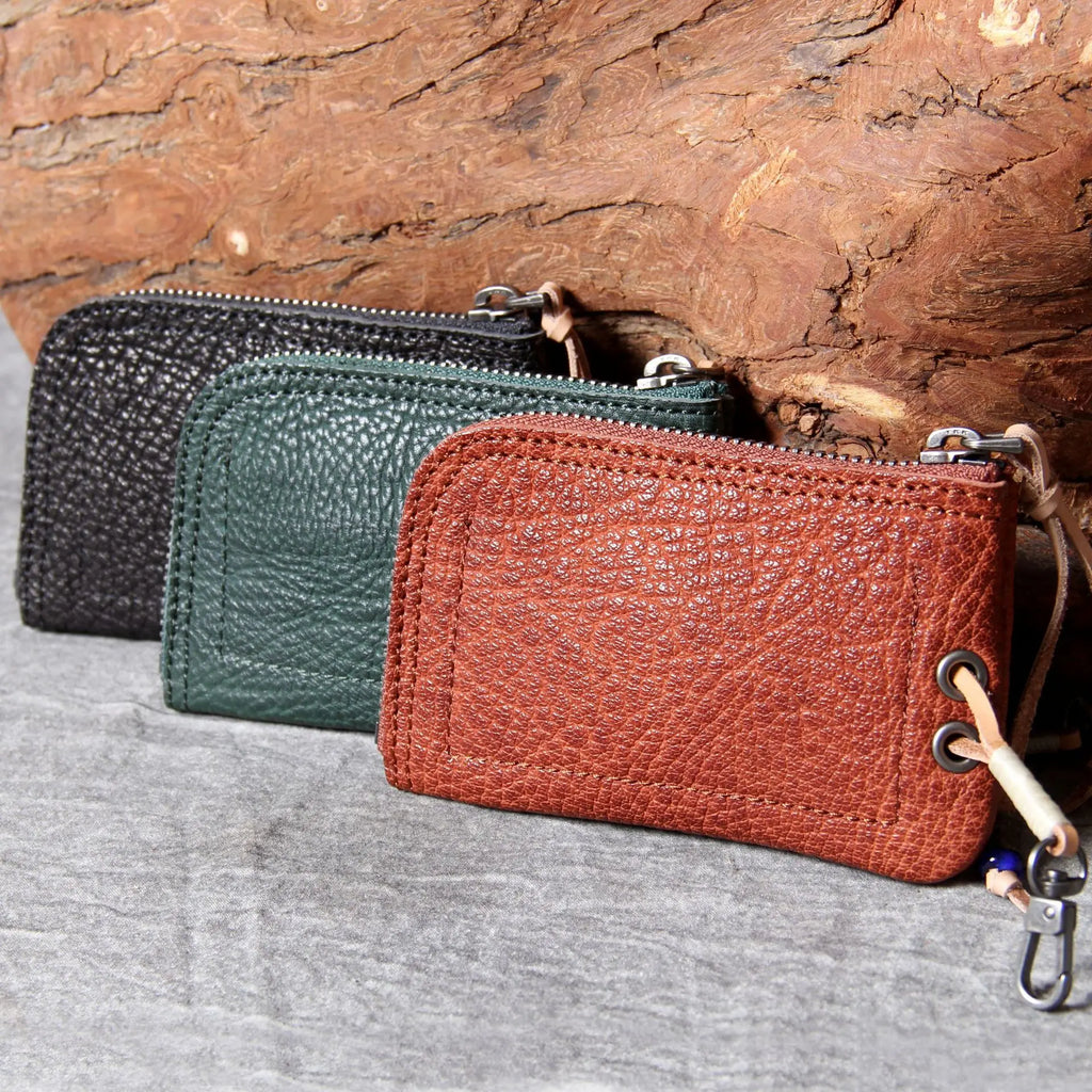 Vintage Lady Wallet Multi-function Document Bag Top Layer Cow Leather