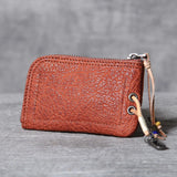 Vintage Lady Wallet Multi-function Document Bag Top Layer Cow Leather