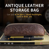 Leather Pencil Case High Capacity Pen Bags Letter Pencil Bags Gift