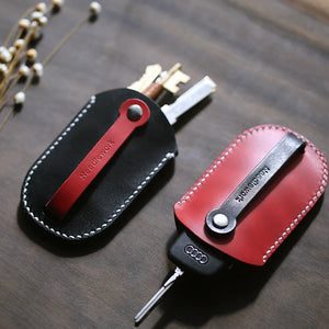 Vintage Car Key Case Holder Bag with Engraving - Keychain Pouch Purse