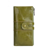 RFID Leather Purse Women Zipper Wallet Long Ladies Clutches