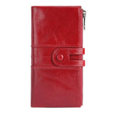 RFID Leather Purse Women Zipper Wallet Long Ladies Clutches