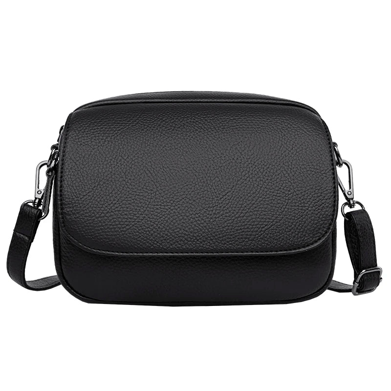 Cowhide Women's Casual Messenger Bag Small Shoulder Crossbody Handbag