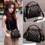 Leather Rhombus Handbags Wild Crossbody Handbag Large Capacity Bucket Bag
