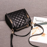 Leather Rhombus Handbags Wild Crossbody Handbag Large Capacity Bucket Bag