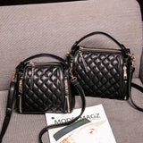 Leather Rhombus Handbags Wild Crossbody Handbag Large Capacity Bucket Bag