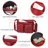Leather Crossbody Bags for Women Handbags Multi-pocket Messenger