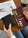 Leather Sheepskin Weave Purse Wallets