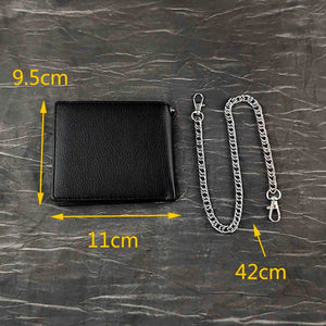 Slim Bifold Wallet w/ Gunmetal Chain