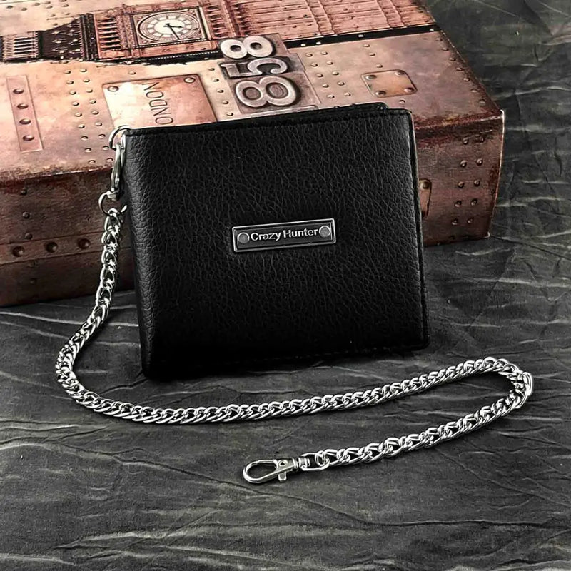 Slim Bifold Wallet w/ Gunmetal Chain
