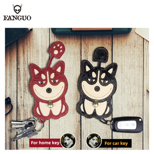 Leather Smart Key Holder Bag Cowskin Keychain Housekeeper Key Case