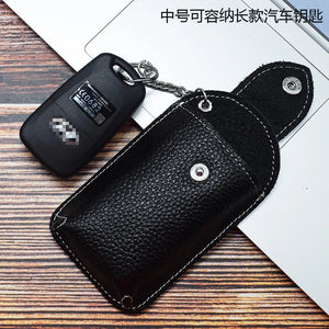 Leather Smart Key Holder Wearable Belt Car Key Wallet Organizer