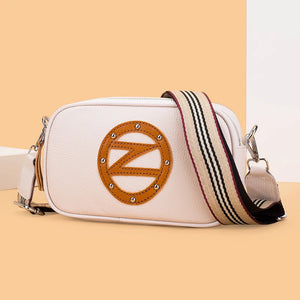 Leather Tote Bag High Cowhide Ladies Handbags Double Zipper Women