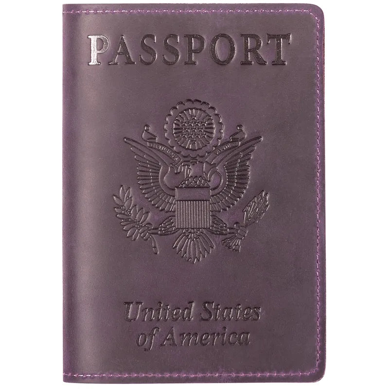 Vintage Cow Leather Passport Holder Case For Men & Women