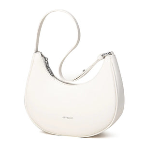 Leather Underarm Women Shoulder Bag Crossbody Bag Cowhide Half Moon Handbags