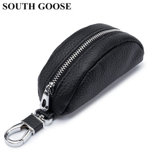 Leather Unisex Key Bag Key Holder Pillow Pattern Zipper Key Case