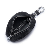 Leather Unisex Key Bag Key Holder Pillow Pattern Zipper Key Case