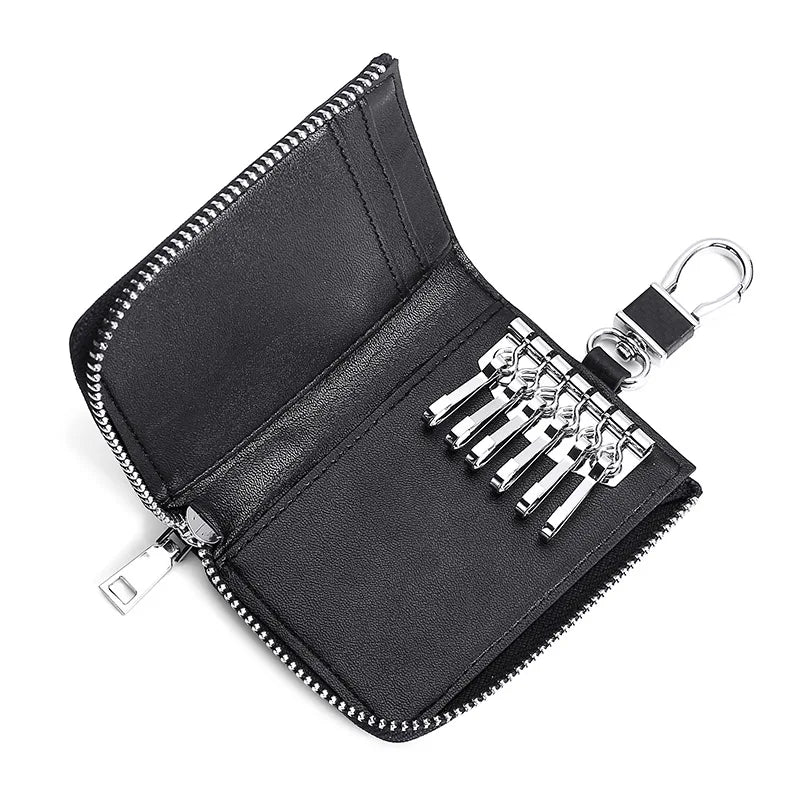 Leather Unisex Key Bag Multifunction Keychain Organizer Wallet