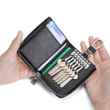 Leather Unisex Key Bag Multifunction Keychain Organizer Wallet