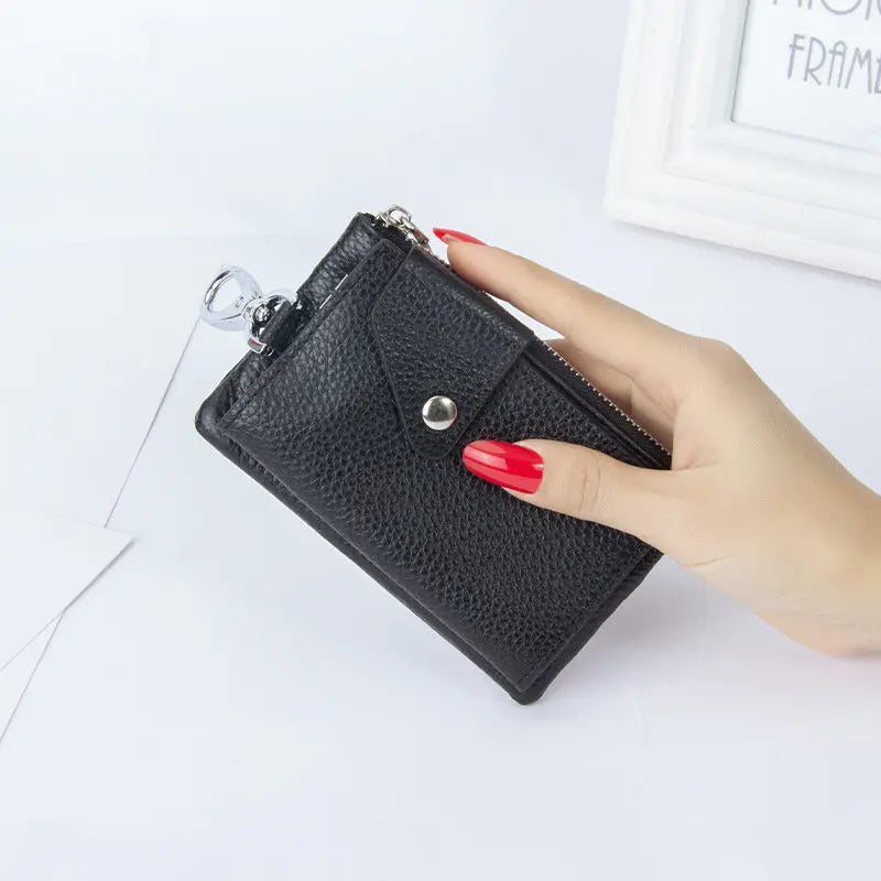 Leather Key Wallet Multifunction Organizer Purse Men Women KeyChain Bag
