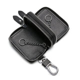 Leather Key Holder Double Zipper Home Organizer Men Women Case