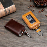 Leather Vintage Men Key Holder European Organizer for Keys Cowhide