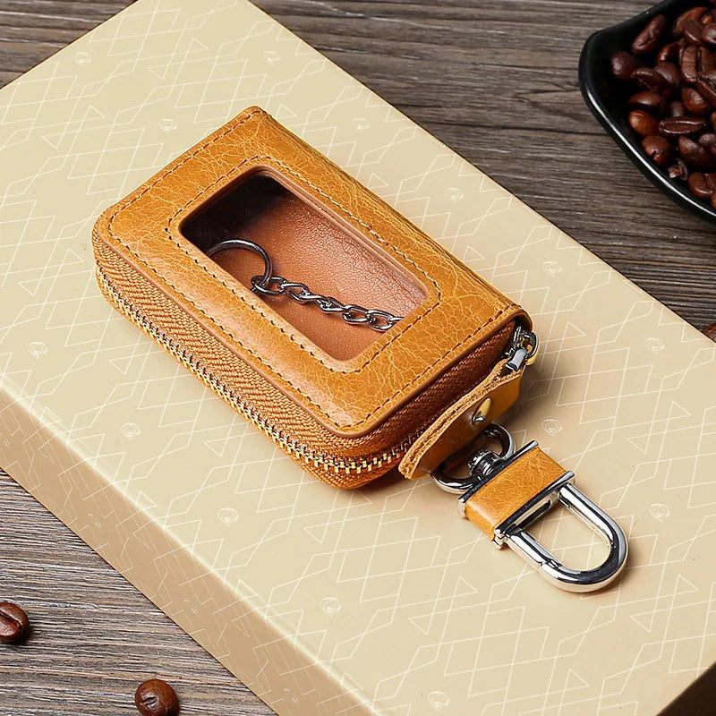 Leather Vintage Men Key Holder European Organizer for Keys Cowhide