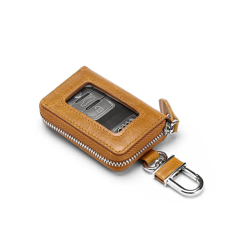 Leather Vintage Men Key Holder European Organizer for Keys Cowhide