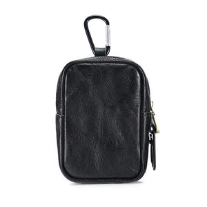 Leather Waist Fanny Pack Earphone Bag Mini Key Holder Pouch