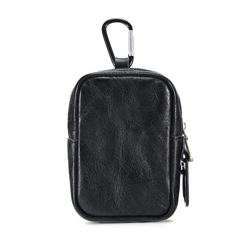 Leather Waist Fanny Pack Earphone Bag Mini Key Holder Pouch