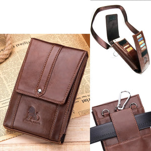 Vintage Leather Waist Pack Fanny Pack Belt Bag Phone Pouch