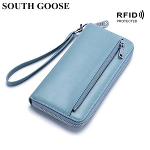 RFID Blocking Business Clutch Wallet Large Capacity Organizer Purse