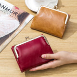 Leather Wallet Retro Short Purse European American Style Multi-funct