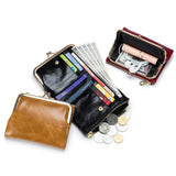 Leather Wallet Retro Short Purse European American Style Multi-funct