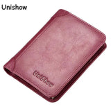 Small Vintage Cowhide Leather Wallet for Women