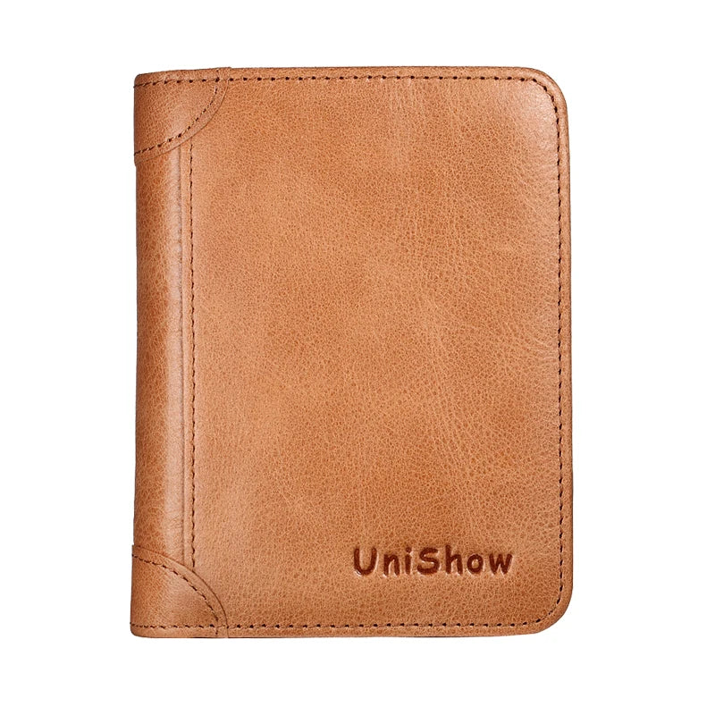 Small Vintage Cowhide Leather Wallet for Women