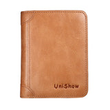 Small Vintage Cowhide Leather Wallet for Women
