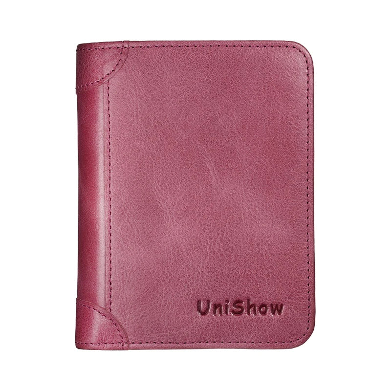 Small Vintage Cowhide Leather Wallet for Women