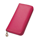 RFID Blocking Women's Leather Wallet Zipper Phone Purse