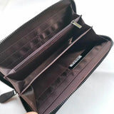 Leather Weave Men Clutch Bag Long Cell Phone Wallet Business Women Clutch Purse